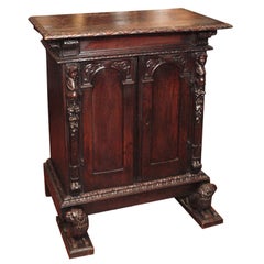 17th C. Italian Walnut Two Door Cabinet