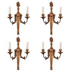 Set Of Four Gilt Wood Wall Sconces
