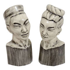Pair of Asian Bust