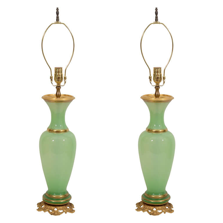 Pair of Murano Glass Lamps For Sale