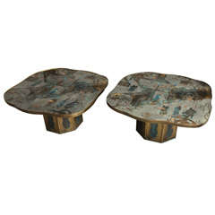 Rare Pair of Coffee Tables By Philip And Kelvin Laverne