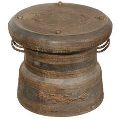 Antique Outdoor AsianThai Bronze Rain Drum