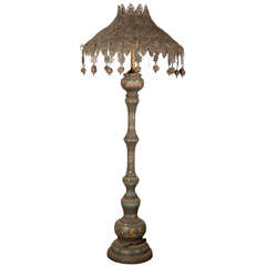 Rare 19th Century  Bronze and cloisone Floor Lamp