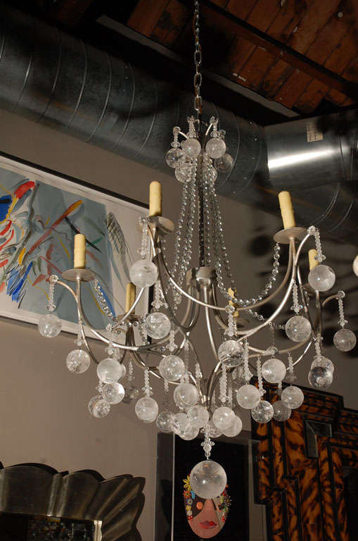 Rock Crystal and Silverleaf chandelier