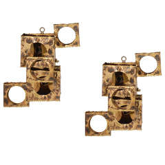 Pair of Tom Greene Torch Cut  Sconces for The Feldman Co.