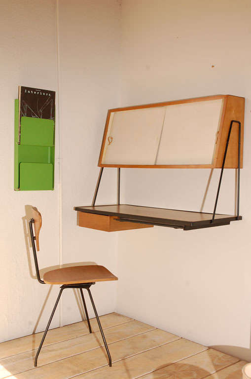 Arthur Umanoff Hanging Wall / Desk Unit for Elton at 1stDibs