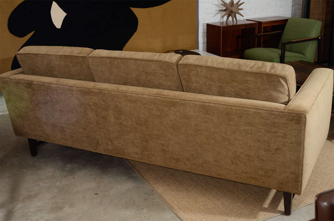 3 seat sofa with walnut frame and button tufted seat For Sale 4