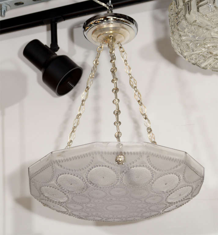 Art Deco Lalique Style Chandelier