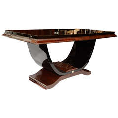 Art Deco Rosewood Dining Table in the Manner of Ruhlmann