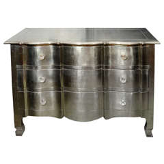 French Bombe Silver Three Drawer Chest