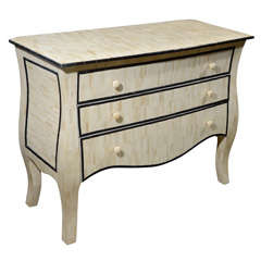 Indian White Inlaid Horn Bureau with Black Horn Trim