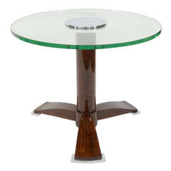 Modernist Round Tripod Side Table by Jules Leleu