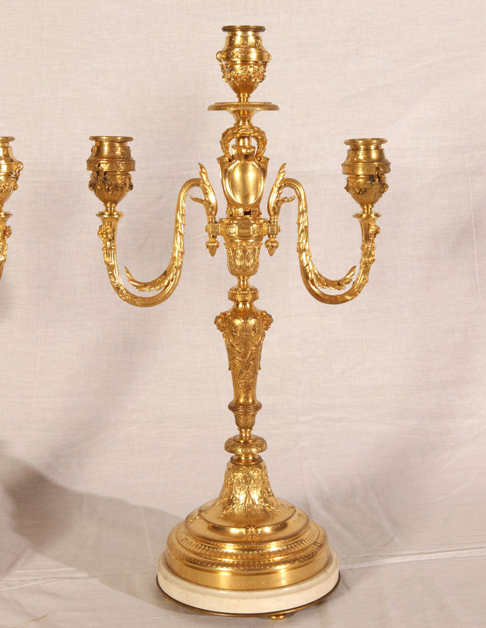 Gilt Pair of Napoleon III Period Candelabras For Sale