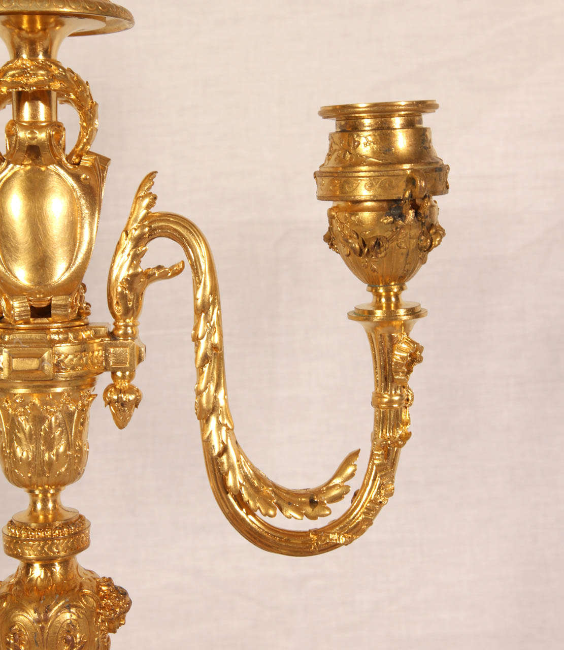 Marble Pair of Napoleon III Period Candelabras For Sale