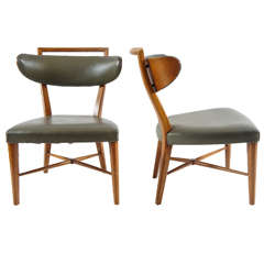 Pair of Slipper Chairs in the style of T. H. Robsjohn-Gibbings, c. 1950