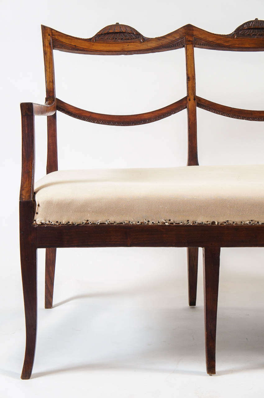 Rare Italian Suite of Six Chairs and Settee, c. 1810 In Good Condition In Kinderhook, NY