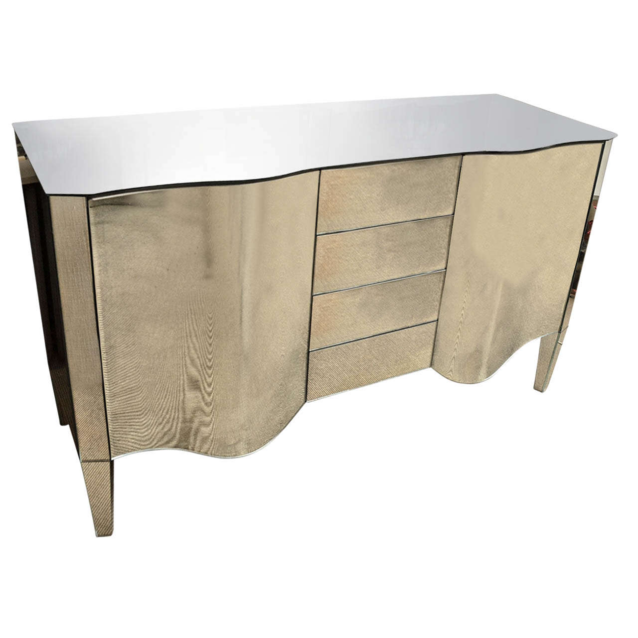 Magnificent Mirrored Sideboard/Dry Bar For Sale
