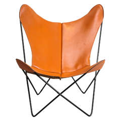 Mid-Century Hardoy Butterfly Chair in Leather