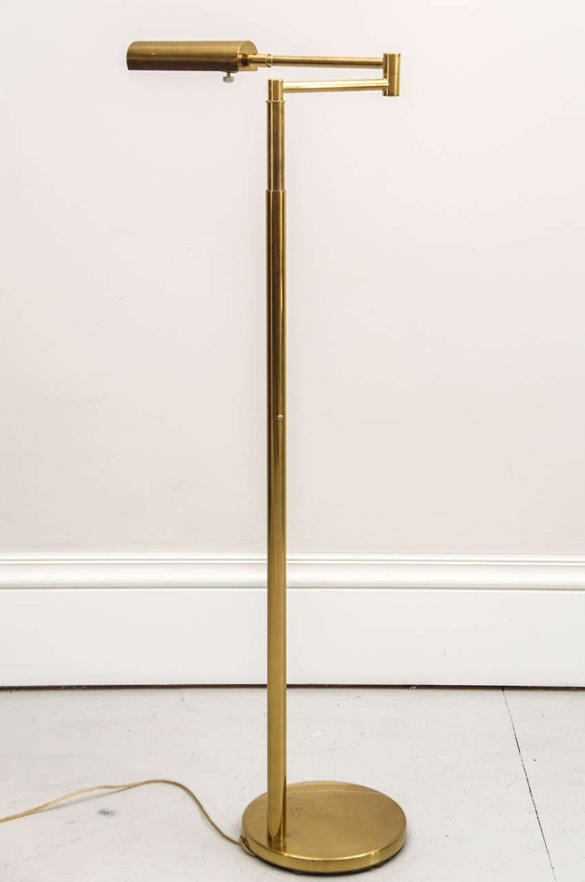 Pair Of Koch And Lowy Brass Floor Lamps In Good Condition In Hudson, NY