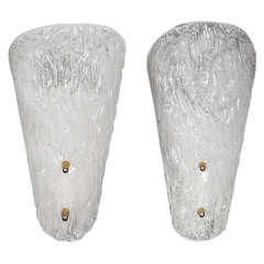 Pair of Molded Glass Sconces, circa 1930s