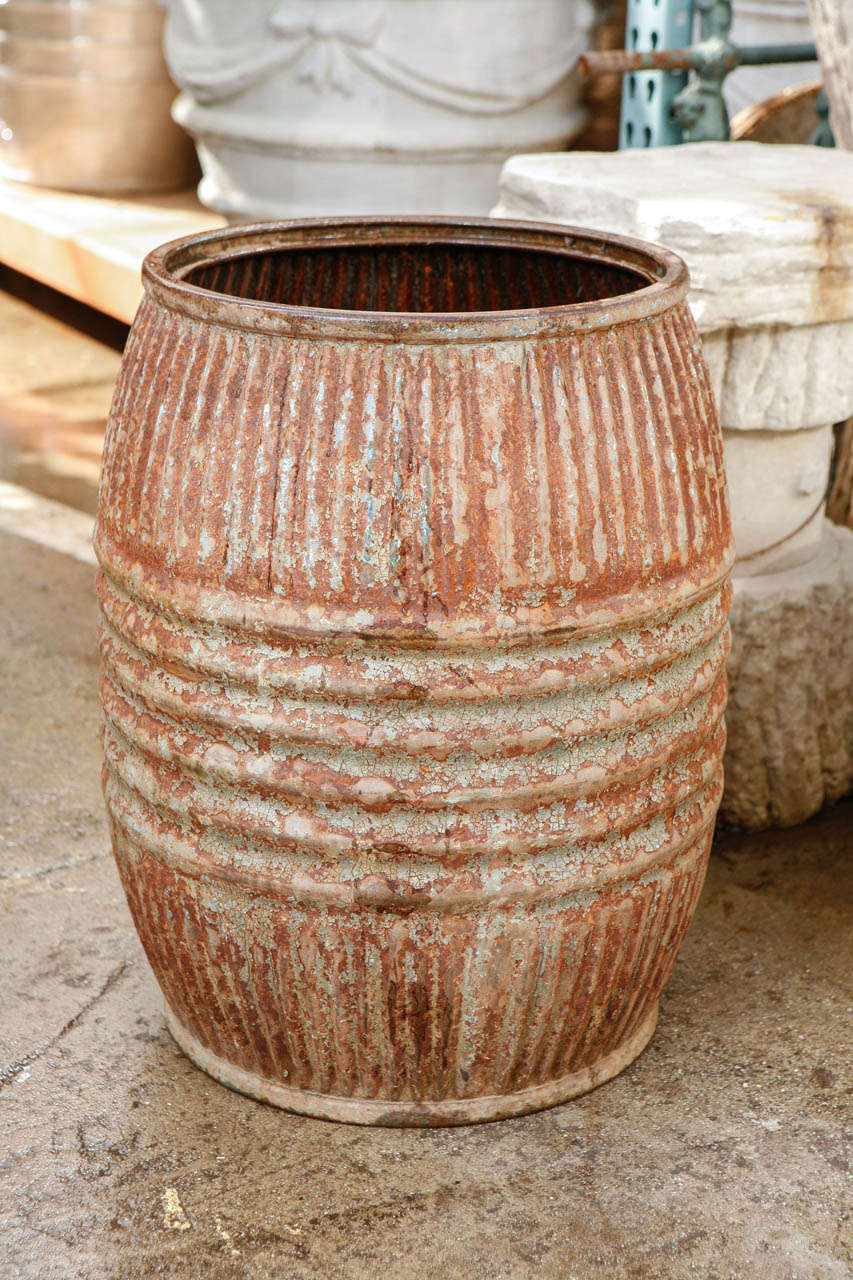 Vintage India Metal Barrel