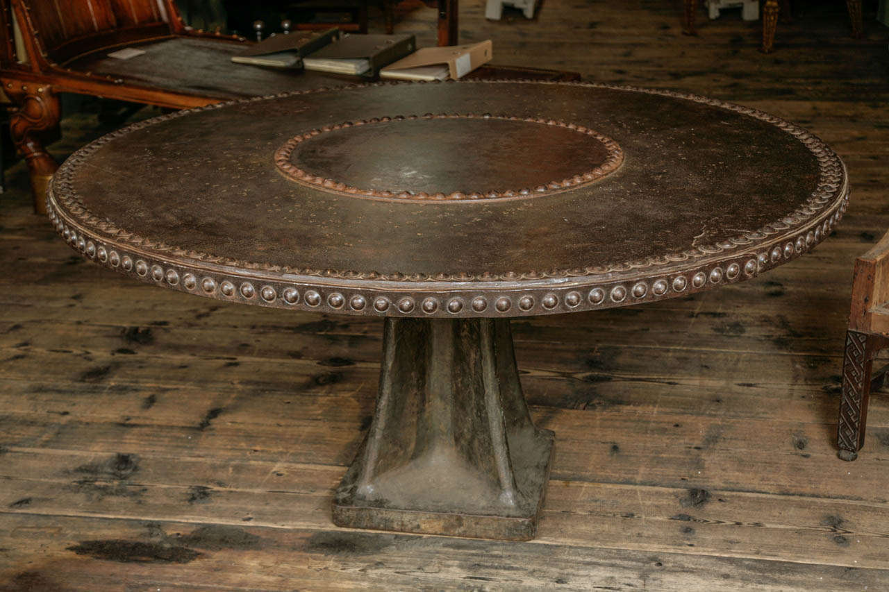 An Extraordinary Composite Industrial Tilt-Top Centre Table