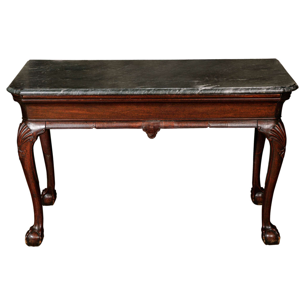 Superb Mid 18th Century Carved Mahogany Side Table