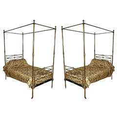 Antique Pair of 19th Century Brass Beds