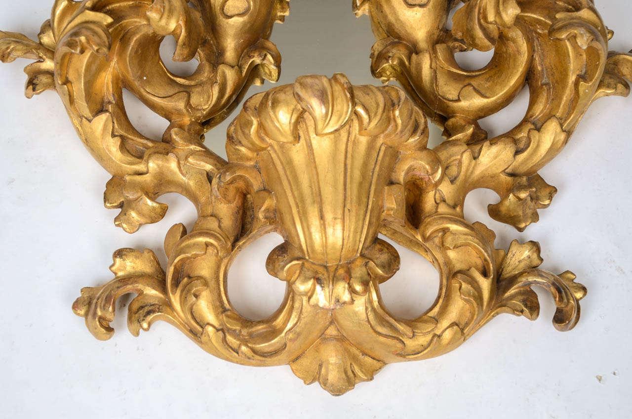 Rococo 19th Century Pair of Giltwood Italian Mirrors