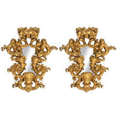 19th Century Pair of Giltwood Italian Mirrors 6