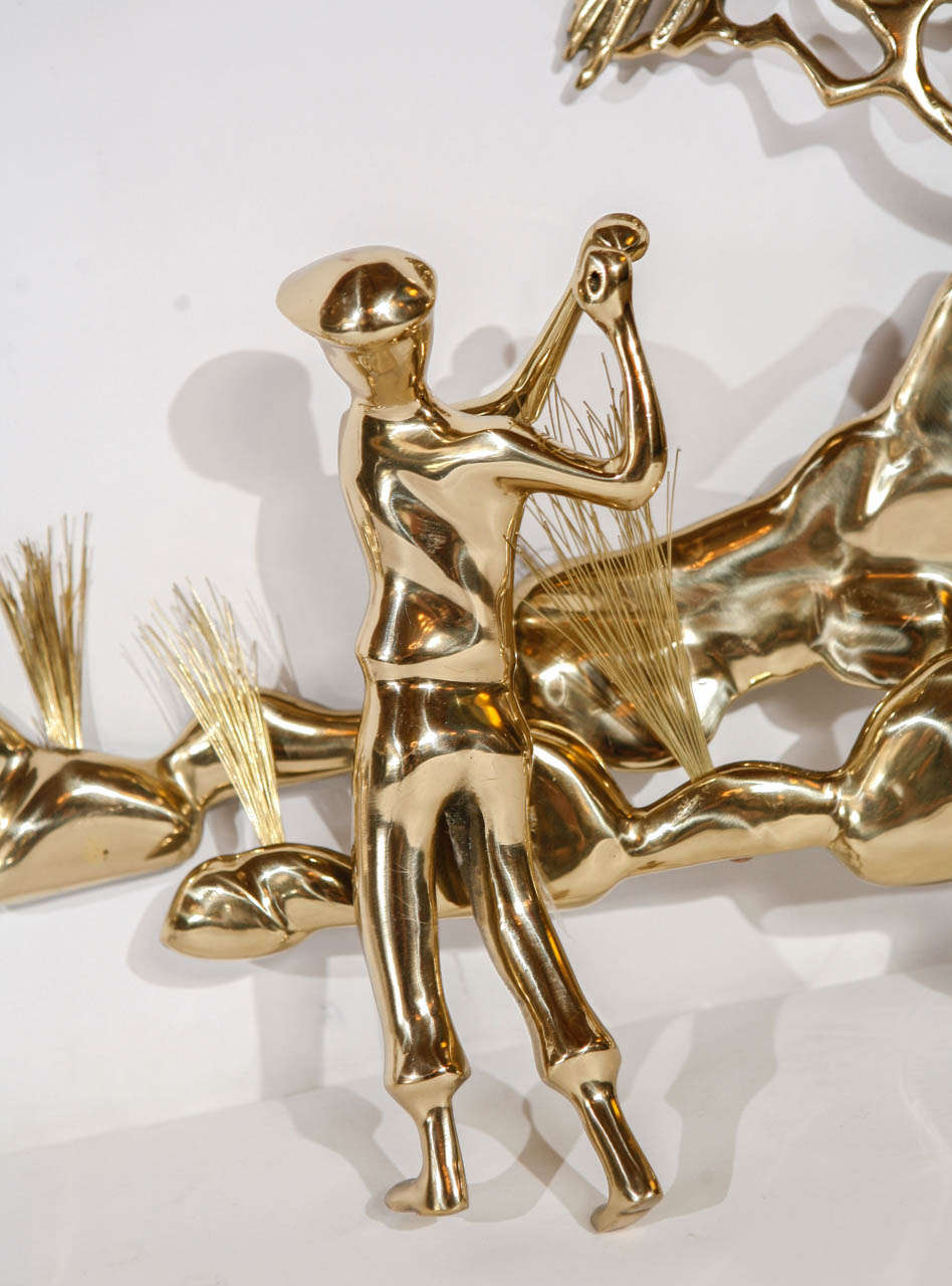 Brass Gold Wall Sculpture by Bijan at 1stDibs brass wall sculpture