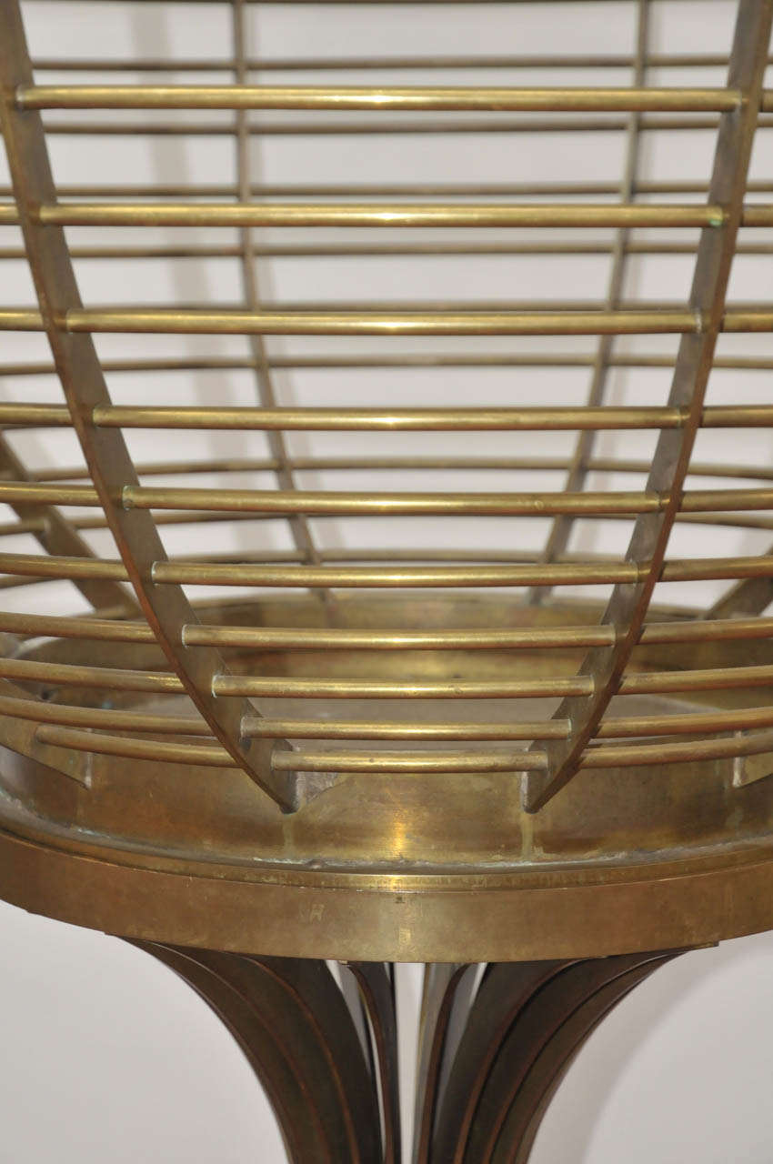 Mid-20th Century Large 1960's Brass Bird Cage For Sale