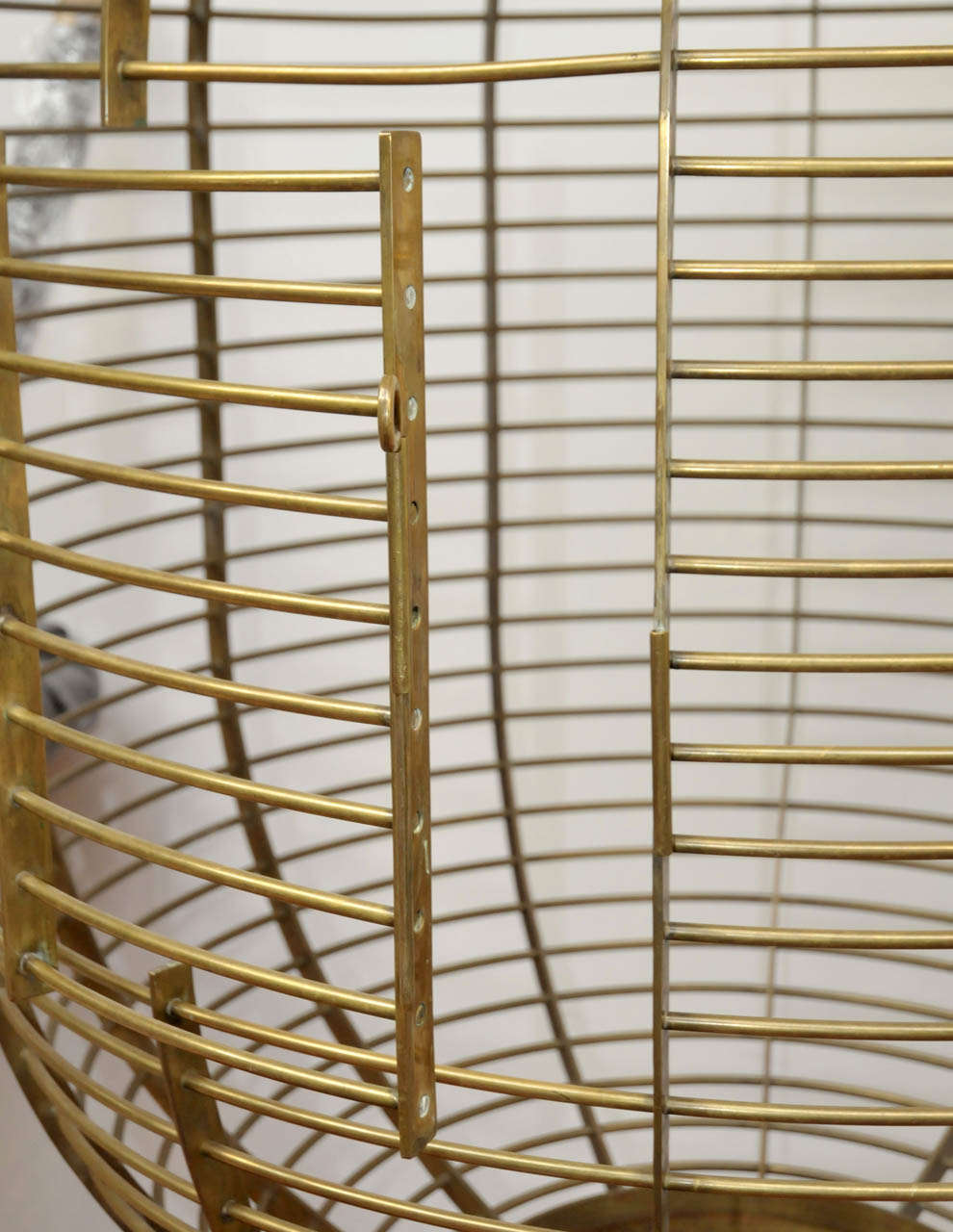 Large 1960's Brass Bird Cage For Sale 1