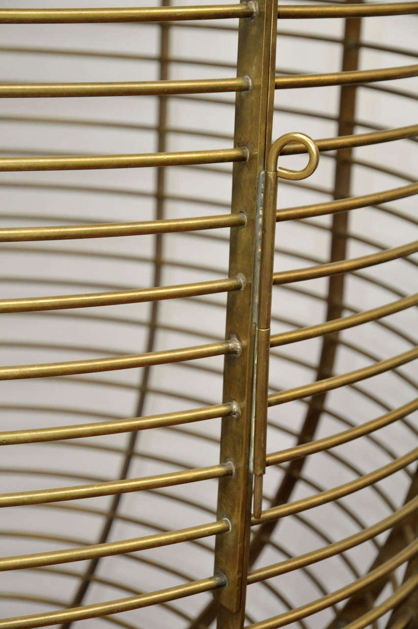 Large 1960's Brass Bird Cage For Sale 2