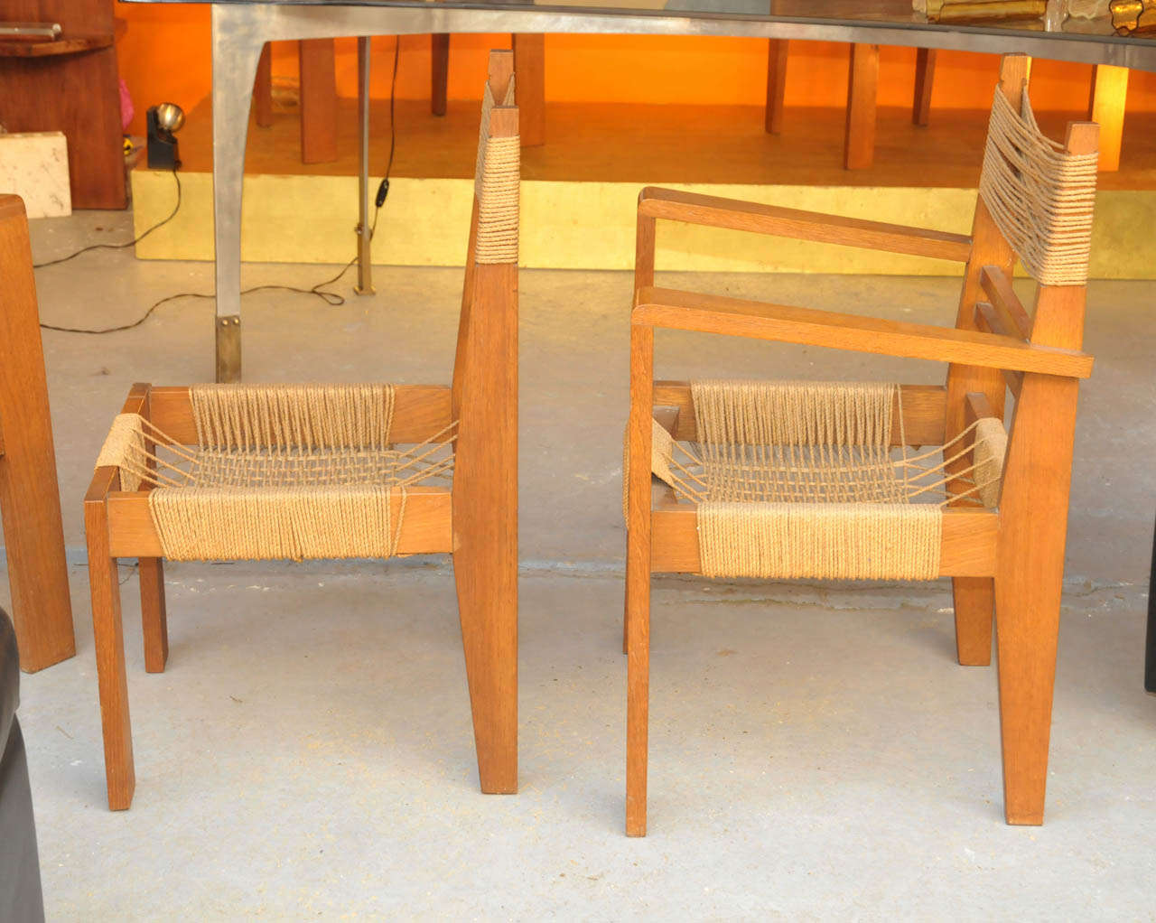 1950's Set of Four Armchairs and Two Chairs For Sale 1