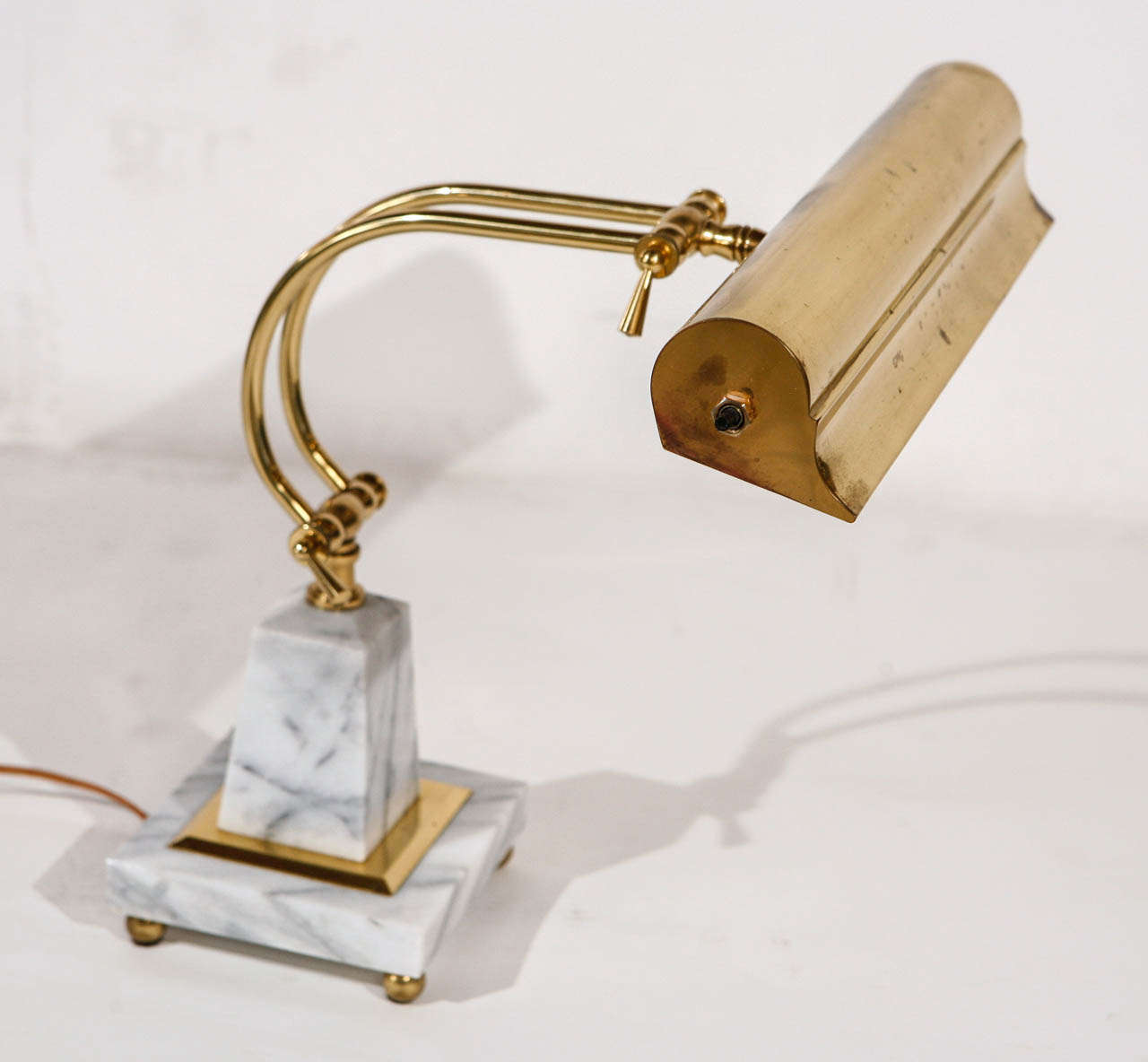 Hollywood Regency Brass and Marble Desk Lamp