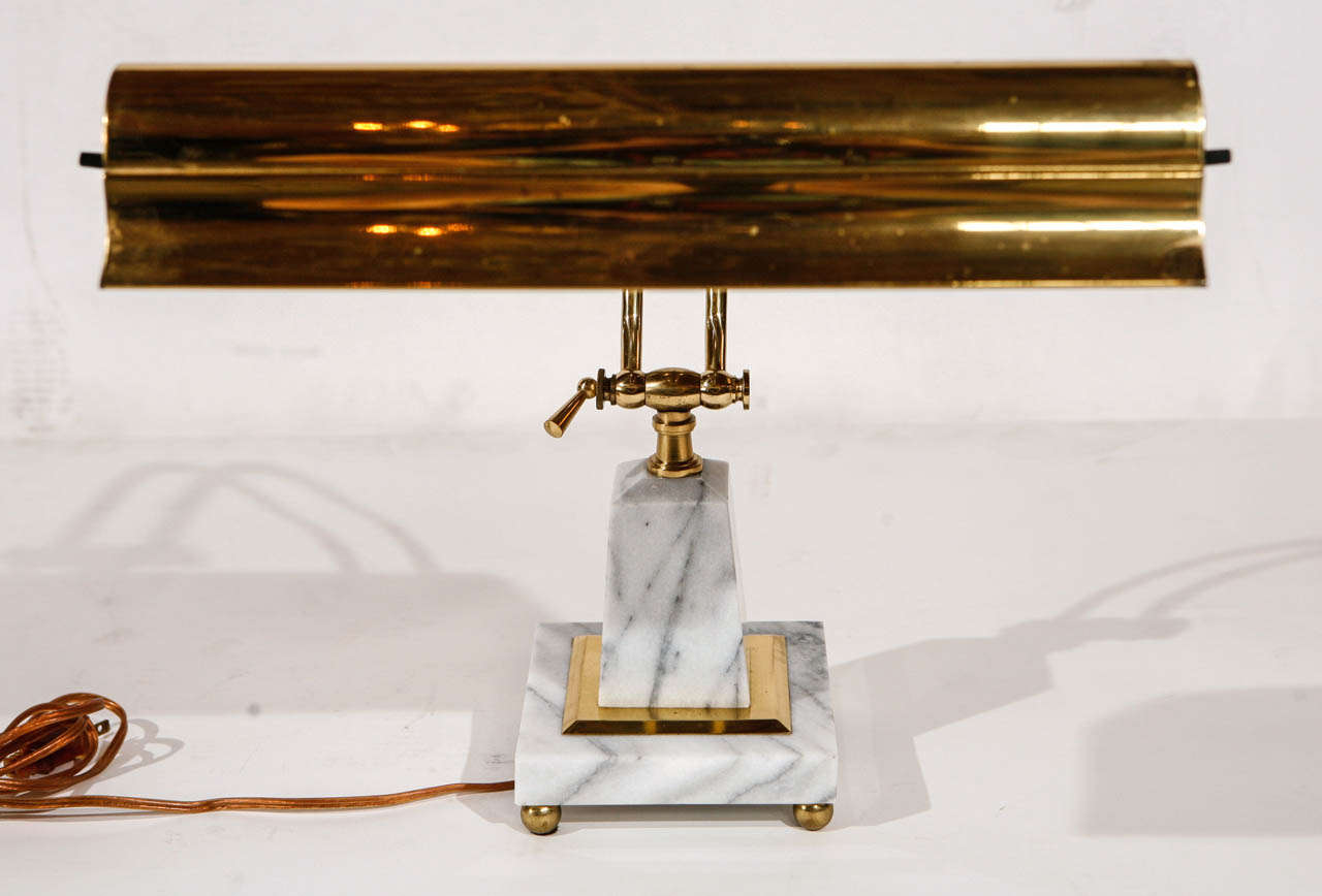 Brass and Marble Desk Lamp 2