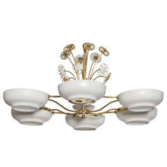 Six Lights Paavo Tynell for Lightolier Chandelier