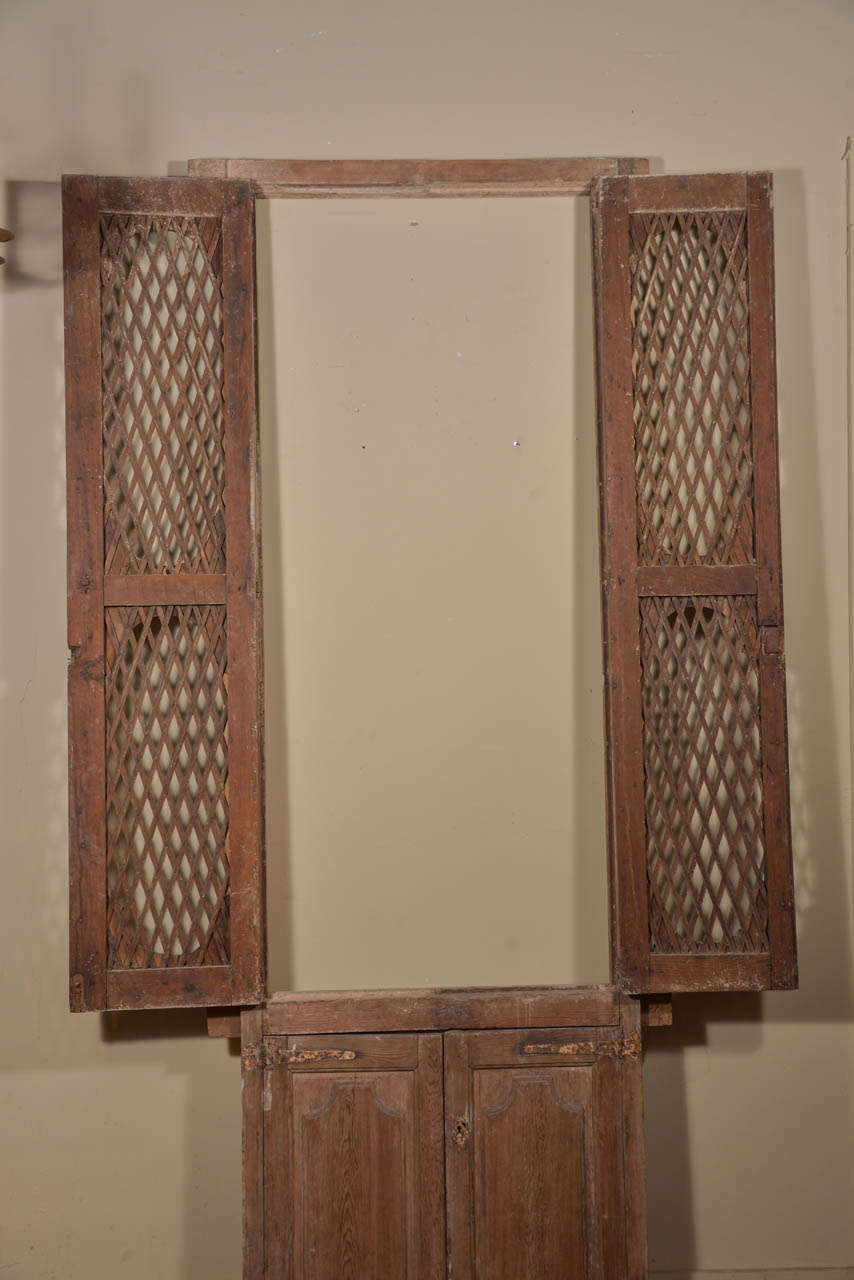 18th c. Italian Doors with Lattice Work Panels In Excellent Condition In Houston, TX