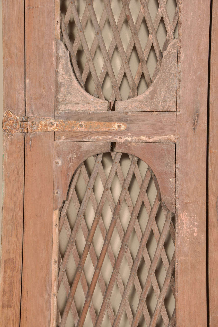 Wood 18th c. Italian Doors with Lattice Work Panels