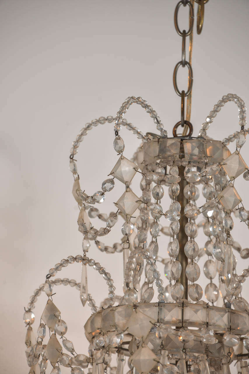 Spanish Seven-Light Crystal Three-Tier Chandelier