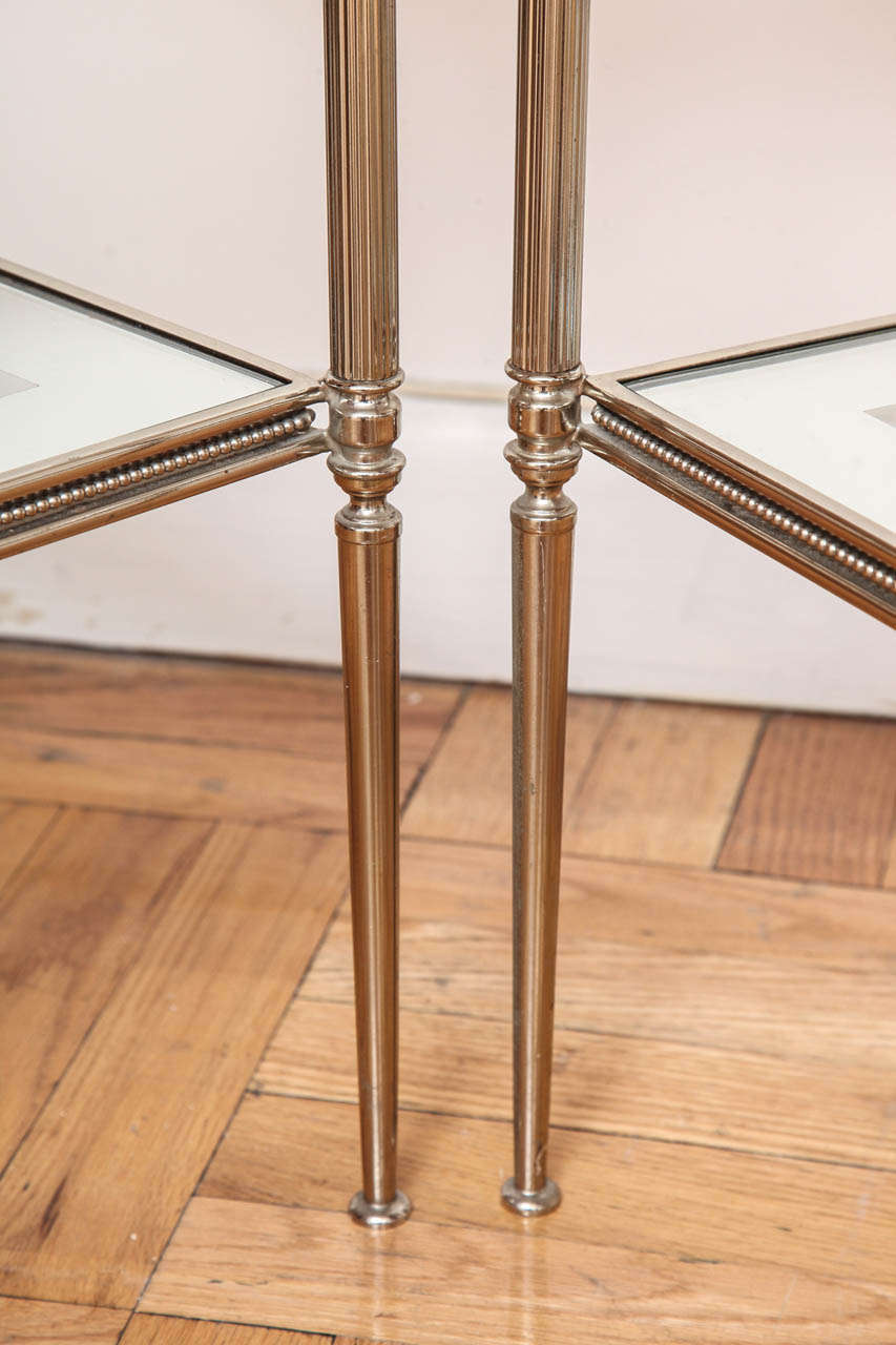 A Pair of Silver Gilt Two Tier Etagere Tables. France, c. 1950 In Excellent Condition In New York, NY