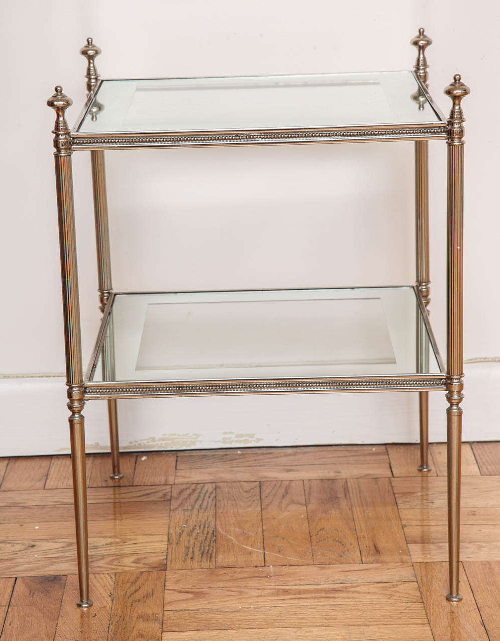 A Pair of Silver Gilt Two Tier Etagere Tables. France, c. 1950 2