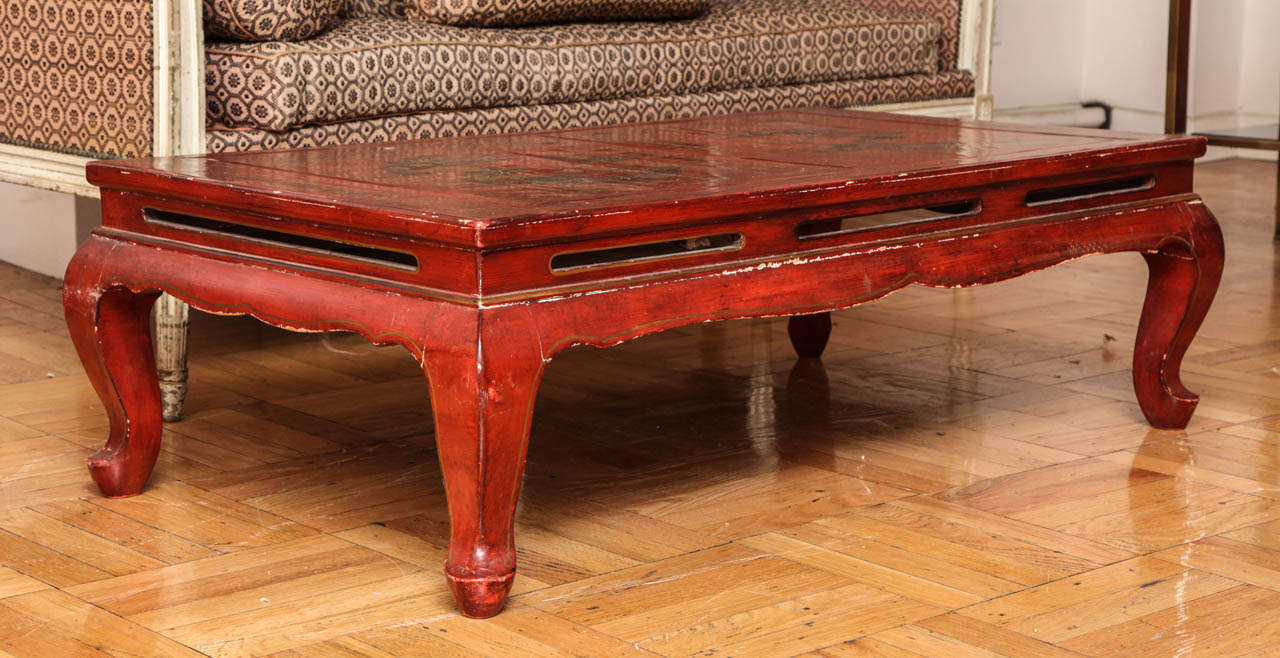 A Red Lacquer Chinese Low Table, France c. 1920 4