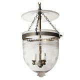 antique glass belljar with crisscross star etchings