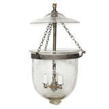 antique glass belljar with wheat etchings