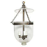 antique glass belljar with star etchings