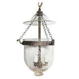 antique glass belljar with wheat etchings