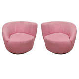 Pair of "Corkscrew" Swivel Chairs by Vladimir Kagan