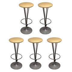 Set of five bar stools by Fritz Hansen